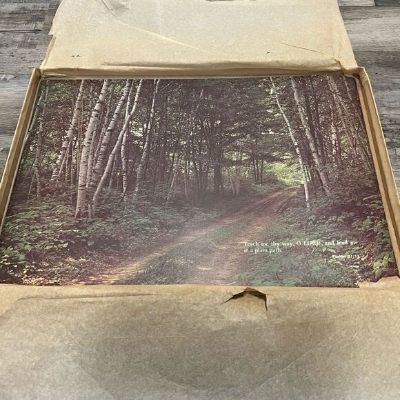 Set of 6 vintage permanent plastic coated inspirational placemats - Picture 8 of 11